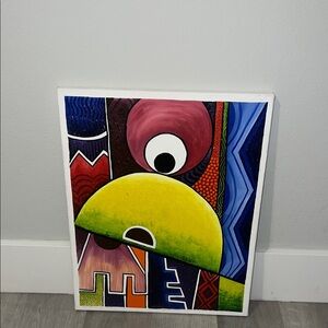 Abstract Colorful Geometric Painting - Yellow & Blue